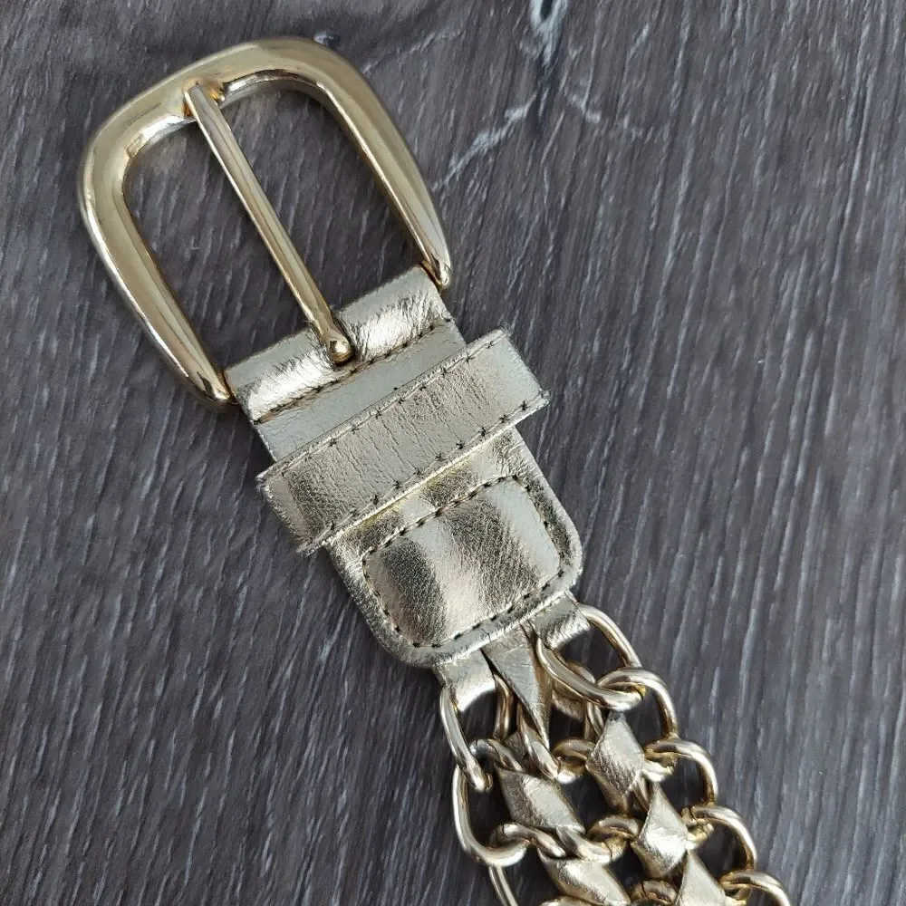 Gold Chain Woven Belt Size Medium/Large